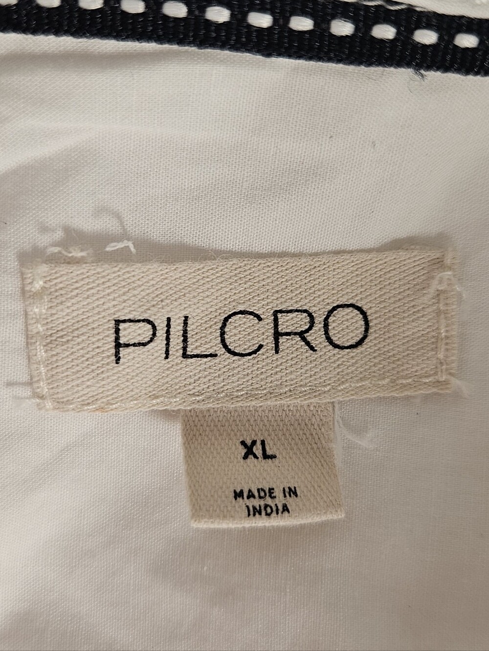 Pilcro Anthropologie Bobbie White Cotton Peplum Button Front Blouse XL - Picture 7 of 11